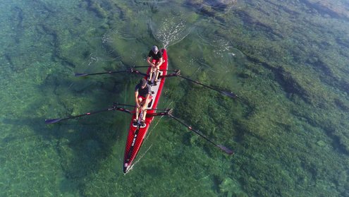Double forward rowing on DUDE 18 with RowVista®