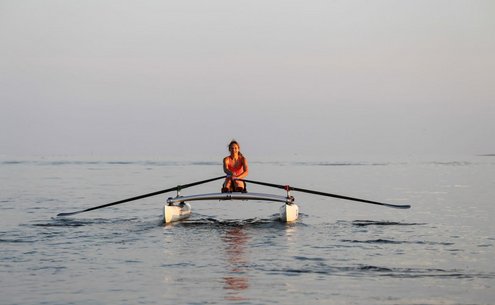 Freedom on the water while rowing on the XCAT 